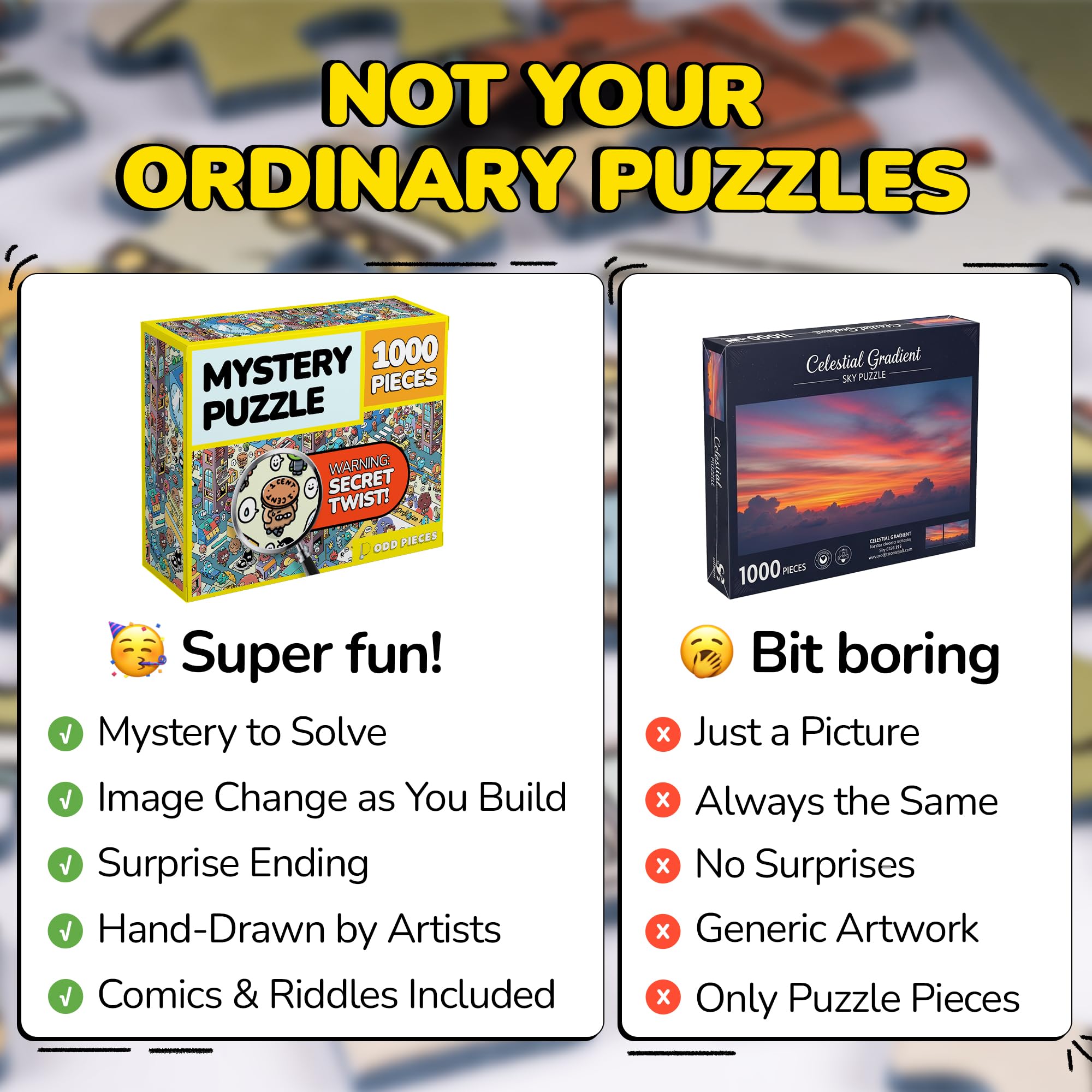 1000ピース ジグソーパズル 秘友心 ミステリーワーデン・スピネ Amazon | Odd Piecesシリーズ1 – ミステリージグソーパズル 3パック